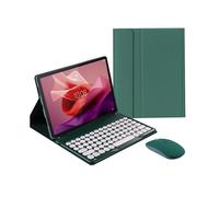 Funda con teclado y ratón compatible con Lenovo Tab P11 (2.ª generación) de 11,5" (TB350FU), teclado inalámbrico desmontable y soporte de PU.