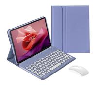 Funda con teclado y ratón compatible con Lenovo Tab P11 (2.ª generación) de 11,5" (TB350FU), teclado inalámbrico desmontable y soporte de PU.