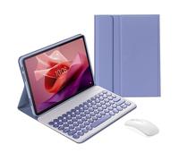 Funda con teclado y ratón compatible con Lenovo Tab P12Pro (2.ª generación) de 12,7", teclado inalámbrico desmontable y soporte tipo folio de PU.