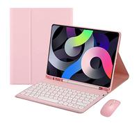 Funda con Teclado y Ratón para Samsung Galaxy Tab A7 10.4" 2020 | Teclado Bluetooth Desmontable con Teclas Redondas, Ratón Inalámbrico y Soporte para Bolígrafo
