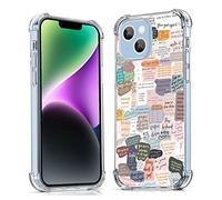 Funda con versículos de la Biblia para iPhone 14 Plus, collage de citas cristianas de Jesús, funda protectora de TPU suave de moda compatible con iPhone 14 Plus