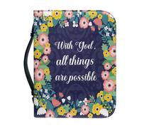 Funda cruzada para la Biblia, bolsa básica de la Biblia con asas, regalo de Navidad para mujeres y hombres, Flower B, 11.2 X 8 in, Mochilas Tote