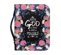Funda cruzada para la Biblia, bolsa básica de la Biblia con asas, regalo de Navidad para mujeres y hombres, Flower C, 11.2 X 8 in, Mochilas Tote