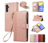 Funda cruzada para OPPO A58 5G/A78, cierre de cordón de piel sintética de alta calidad, funda magnética para OPPO A58 5G/A78 con ranuras para tarjetas, color oro rosa