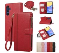 Funda cruzada para Realme GT Neo5 5G, cierre de cordón de piel sintética de alta calidad, funda magnética para Realme GT Neo5 5G con ranuras para tarjetas, color rojo