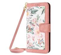 Funda cruzada para Xiaomi 13T con absorción de golpes, piel suave de alta calidad, con soporte para tarjetas, funda protectora abatible para Xiaomi 13T, color rosa
