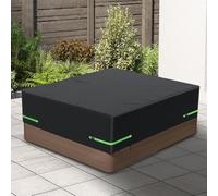 Funda cuadrada 210D para bañera, diseñada para protección de spa al aire libre con cordón para un ajuste seguro en condiciones climáticas adversas (72 x 72 x 20 pulgadas)
