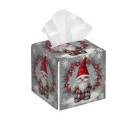 Funda cuadrada de cuero para caja de pañuelos, gnomo de Navidad, invierno, vacaciones, organizador de papel facial, dispensador para mesa, baño, mesa, coche