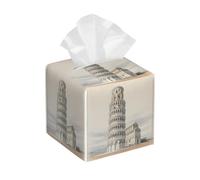 Funda cuadrada de cuero para caja de pañuelos, organizador de papel facial, dispensador para mesa, baño, mesa, coche