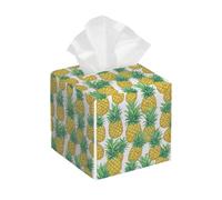 Funda cuadrada de cuero para caja de pañuelos, soporte de pañuelos de piña tropical, organizador de papel facial, dispensador para mesa, baño, mesa de coche