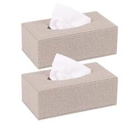 Funda cuadrada de lino para caja de pañuelos, paquete de 2 fundas rectangulares para caja de pañuelos, el soporte para caja de pañuelos se puede colocar en el dormitorio, cocina, baño, sala de estar y