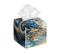 Funda cuadrada de piel sintética con diseño de pez tropical, organizador de papel para cocina, baño, dormitorio, tocador, encimera, mesitas de noche