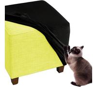 Funda Cuadrada de Terciopelo para Otomana Elástica Gruesa A Cuadros con Base Elástica Extraíble Y Lavable Protector de Taburete (Negro 100 cm)