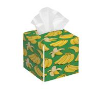 Funda Cuadrada para Caja de pañuelos de Piel sintética, Soporte para Caja de pañuelos, Organizador de Papel Impermeable, dispensador para baño, Cocina, Dormitorio, Coche, Oficina, plátanos.