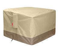 Funda cuadrada para fogata de gas - 600D resistente para patio al aire libre con revestimiento de PVC, 100% impermeable, rejillas de ventilación, se adapta a hogueras de 30/31/32 pulgadas / cubierta
