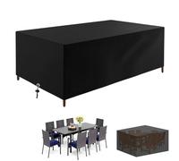 Funda cuadrada para muebles de jardín, 474 x 150 x 99 cm, tela Oxford 420D, impermeable, a prueba de polvo, resistente al desgarro, protector de muebles de exterior, color negro, resistente a los