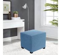 Funda cuadrada suave para puf, funda elástica extraíble para reposapiés para sala de estar y dormitorio, color gris pardo, se adapta a rectangulares, duradera y elegante