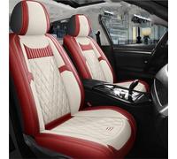 Funda Cuero Para Asiento Coche para Mitsubishi para Pajero para Lancer para Outlander xl 3 para Space for Star para Grandis para Carisma l200 Fundas para Asientos(Beige Red Front)
