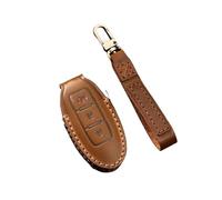 Funda Cuero para Llave Coche Protector Llavero Carcasa para Nissan para Patrol Y62 2021(Marrón,3 Button)