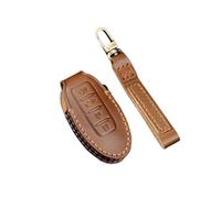 Funda Cuero para Llave Coche Protector Llavero Carcasa para Nissan para Patrol Y62 2021(Marrón,4 Button)