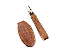Funda Cuero para Llave Coche Protector Llavero Carcasa para Nissan para Patrol Y62 2021(Marrón,5 Button)