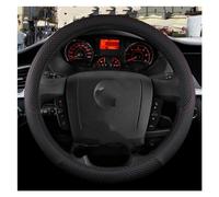 Funda Cuero Volante PUQWRIM para Fiat Ducato, Protector Volante Coche, Cuero Suave, Negro (38 cm)