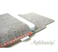 Funda de 33.02 cm para Mac-Book iBook /// Gris-Colour Colour naranja /// Cosido a mano en Berlín)