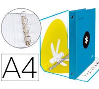 Funda de 4 Anillas 40 mm Mixta Antartik A4 Rayado Color Azul