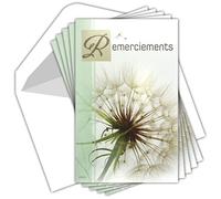 Funda de 5 tarjetas de agradecimiento con diseño de diente de león, fallecimiento, con sobres, fabricado en Francia