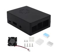 Funda de ABS con disipador de calor y ventilador ForRaspberryPi 3B+/3B compatible con LibreAMl-S905XCC Carcasa de ventilador de refrigeración
