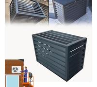 Funda de aire acondicionado para exteriores, protección multifuncional de aire acondicionado con rejilla inclinada de 45° para impermeabilización y circulación libre del aire