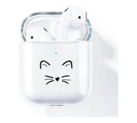 Funda de AirPods KINZON Chat Coque, compatible con AirPods 2 y 1 Coques Silicona Transparente Housse Protection Etui Coque AirPods Case Coqu