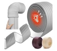 Funda de aislamiento de tuberías ignífuga y resistente al sonido - Espuma flexible resistente al calor para tuberías de calor y cubiertas de incendios (gris)