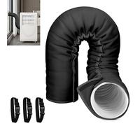 Funda de aislamiento portátil de manguera de CA para mangueras de escape de 5 y 5.9 pulgadas, fácil de instalar con 3 correas de hebilla ajustables, aislante negro de ahorro de energía para aumentar