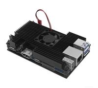 Funda de aleación de aluminio para Orange Pi 5 5B, cubierta de computadora de una sola placa, carcasa de metal, ventilador integrado, almohadillas térmicas, caja de protección, 100 x 62 x 22 mm