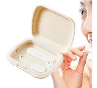 Funda de alineador de ortodoncia, funda de alineador sin olor con bisagra de tapa | Caja de retención para prótesis dentales con herramienta de extracción de aparatos ortopédicos para prótesis
