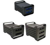 Funda de almacenamiento con cubierta deslizante para Samsung T7 SSD, rejillas de ventilación de refrigeración impresas en 3D y ranura para cable tipo C para unidad portátil de estado sólido T7 (dos