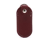 Funda de almacenamiento para disco duro, 16 unidades, de piel, con llavero, soporte portátil de poliuretano para unidades flash, rojo, negro y café