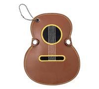 Funda de almacenamiento para púas de guitarra con bordado de piel sintética para músicos y coleccionistas de instrumentos, Brown