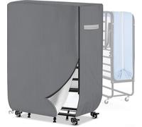 Funda de almacenamiento plegable para cama individual, impermeable, con cremallera y cordón, tela Oxford, protección a prueba de polvo, 99 x 38 x 114 cm (gris 210D)