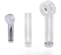 Funda de almacenamiento transparente para taladro eléctrico, 18 x 3,5 x 3,5 cm, accesorio de taladro ABS a prueba de polvo, recogida y almacenamiento de polvo de doble función, mango ergonómico en