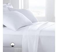 Funda de Almohada 100% Algodón, Abece Casa, Blanco, Varias Medidas para Hotelería (135 cm)