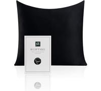 Funda de almohada 100% de seda de 22 momme, certificada Oeko-TEX®, beneficiosa para el cabello y la piel, antienvejecimiento y antiácaros, 40 x 40 cm (negro)