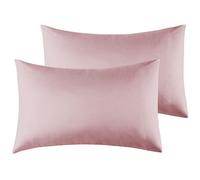 Funda de Almohada 100% Microfibra 40 x 70cm, Juego de 2 Fundas Almohada Extra Suave Hipoalergénicas Transpirable Rosa Oscuro
