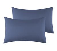 Funda de Almohada 100% Microfibra 40 x 70cm, Juego de 2 Fundas Almohada Extra Suave Hipoalergénicas Transpirable Azul