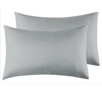 Funda de Almohada 100% Microfibra 40 x 70cm, Juego de 2 Fundas Almohada Extra Suave Hipoalergénicas Transpirable Gris Claro