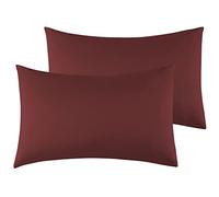 Funda de Almohada 100% Microfibra 40 x 70cm, Juego de 2 Fundas Almohada Extra Suave Hipoalergénicas Transpirable Borgoña