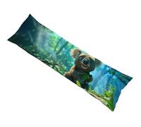 Funda de Almohada 120 cm Animal Protector Almohada 40x120cm Lino Funda Cojin, Coala Long Pillow Case Suave y Transpirable, con Cierre de Cremallera Lateral Cushion Covers para Dormir de Lado bz-655