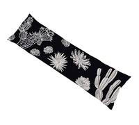 Funda de Almohada 135 cm Negro Protector Almohada 40x135cm Suave Terciopelo Funda Cojin, Cactus Long Pillowcase Transpirable, con Cierre de Cremallera Lateral Cushion Covers para Dormir de Lado bz-230