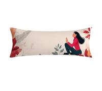 Funda de Almohada 20 x 60 cm Crema Suave Terciopelo Cojines Sofa con Cremallera Invisible Funda Almohada chica Impresión a Doble Cara Fundas Cojín para Almohadas y Cojines, Decoracion Hogar 0E-690